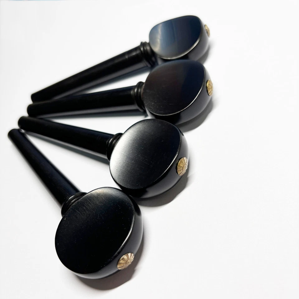 1 Set Cello Ebony Pegs Peg Metal Flower Dot Point 4/4 Size Cello Peg - Image 2 of 4