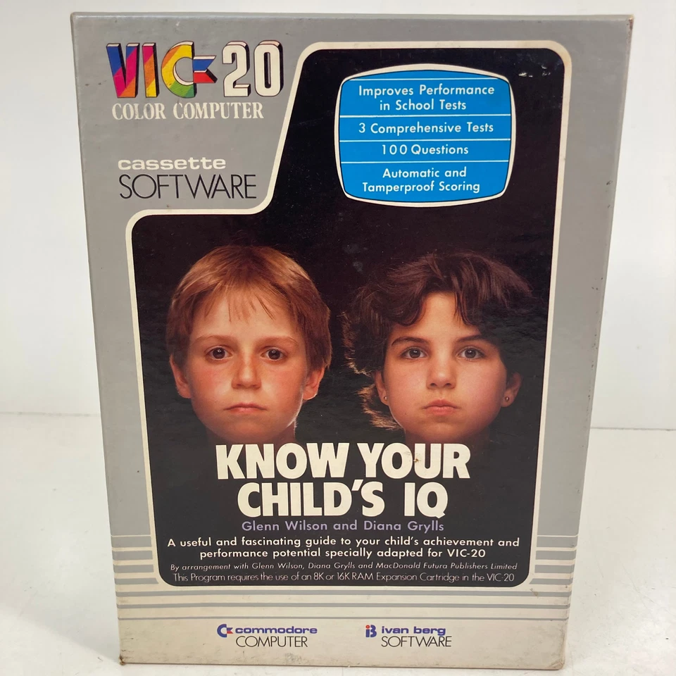 Commodore Vic 20 Cassette Software Know Your Child's IQ 1982 Untested 3503 - Image 2 of 4