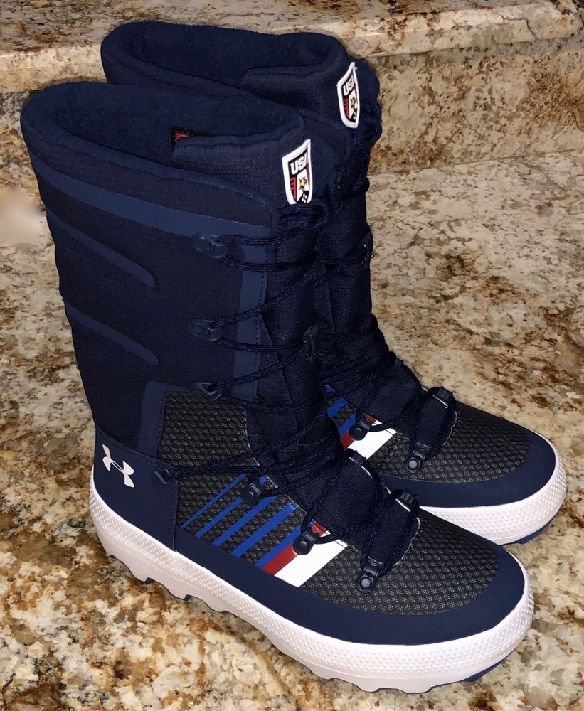 Under Armour Team USA Olympic Storm Snow Boots Womens Size 8.5 Navy Blue  