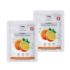 TNW-THE NATURAL WASH Vitamin C Serum Sheet Mask for Face 20gm pack of 2 -