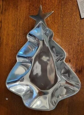 Holland Boone Large Polished Pewter Christmas Tree Serving Tray