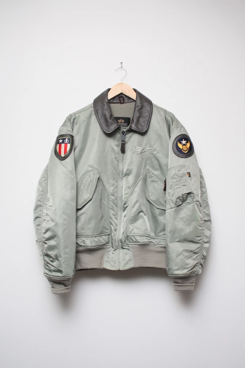 Alpha Industries Olive Bomber Jacket Rare Size Large Men s