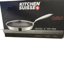 Frying Pan Stainless Steel Honeycomb Pattern Hexcel 8” Nonstick  Anti Scorching