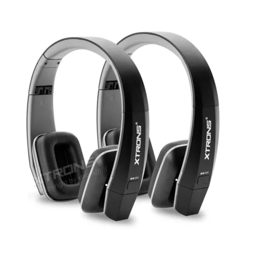 2x Dual Channel Wireless IR Headphone Headsets For Car Headrest Roof DVD Player