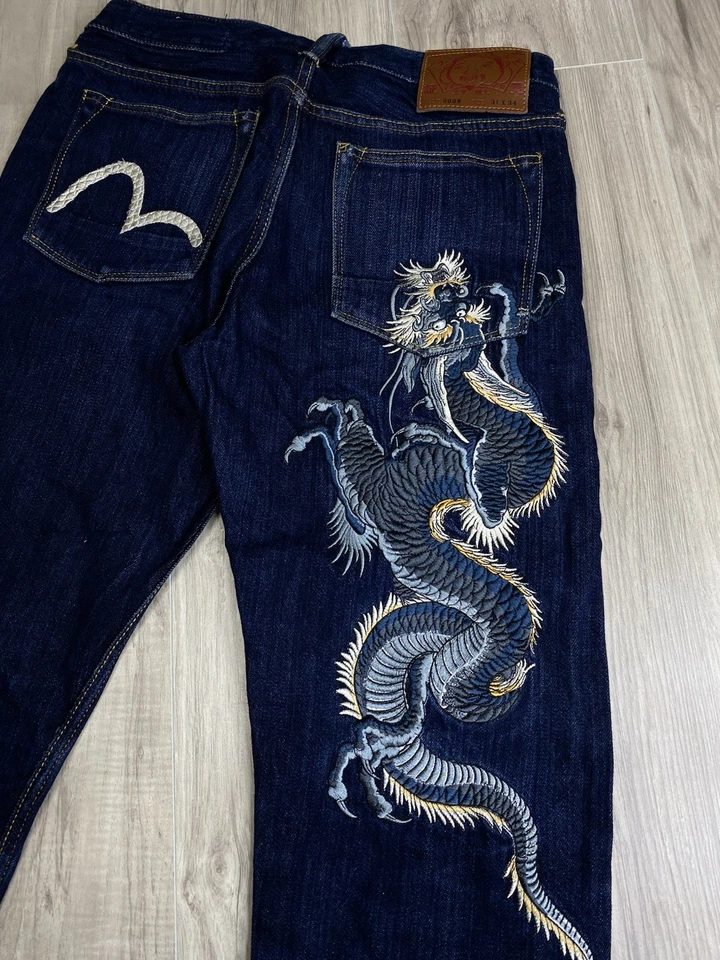 Pantalones de mezclilla japoneses Evisu Vintage Dragon Y2K para hombre talla 31 Foto 3 de 4