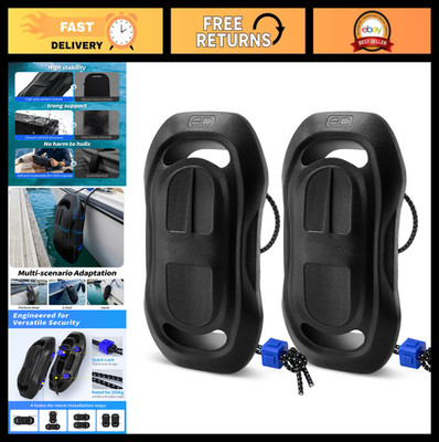 17'' x 8'' Boat Fenders - Marine-Grade Bumpers for Docking, Quick-Lock Rope, Fits