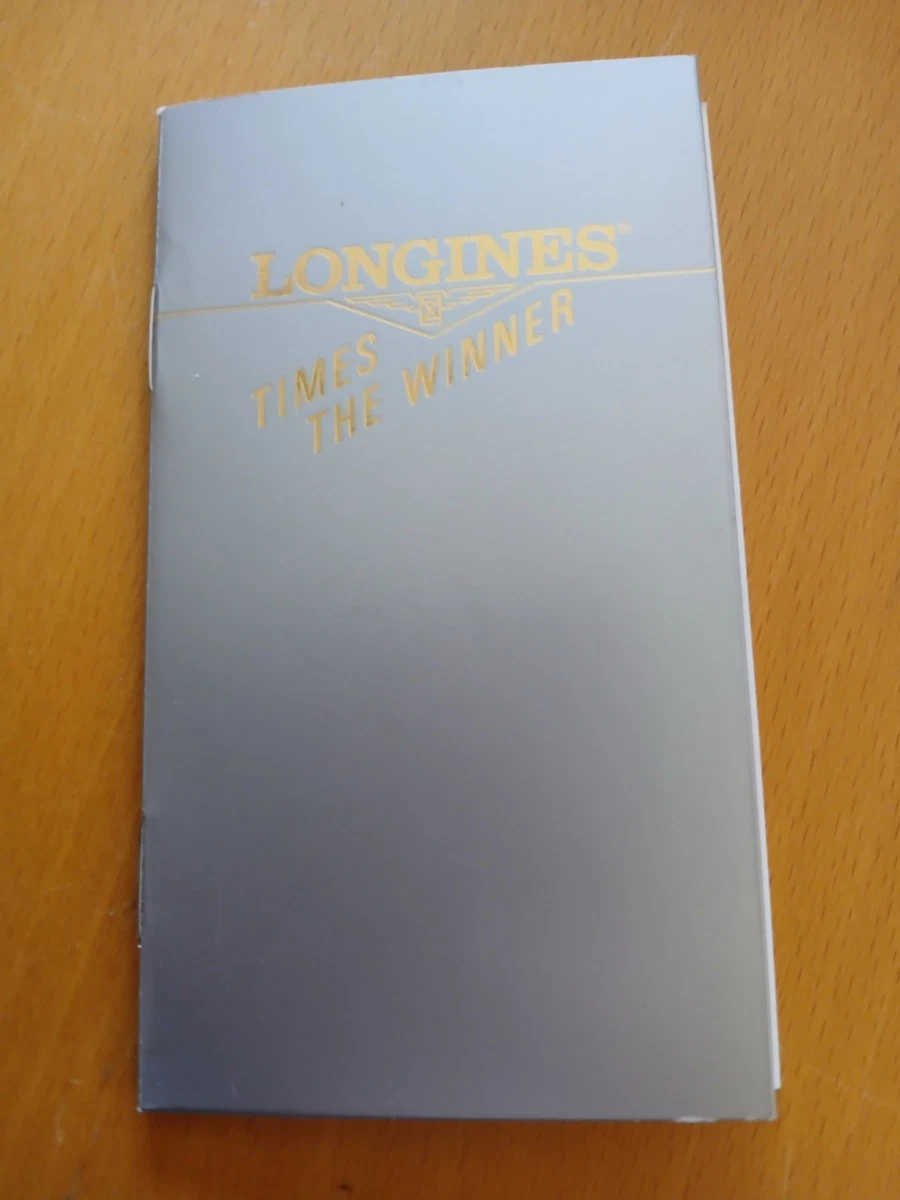 Tarjeta de garantía Longines 1992 de colección, folleto de instrucciones de servicio y funda