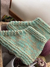 Cozy Handmade Knit House SlippersWomans Med 9"