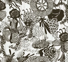 8YD x 53”w ELITIS France RM895 80 ‘POP’ 100% Polyester B&W Textile Wallcovering