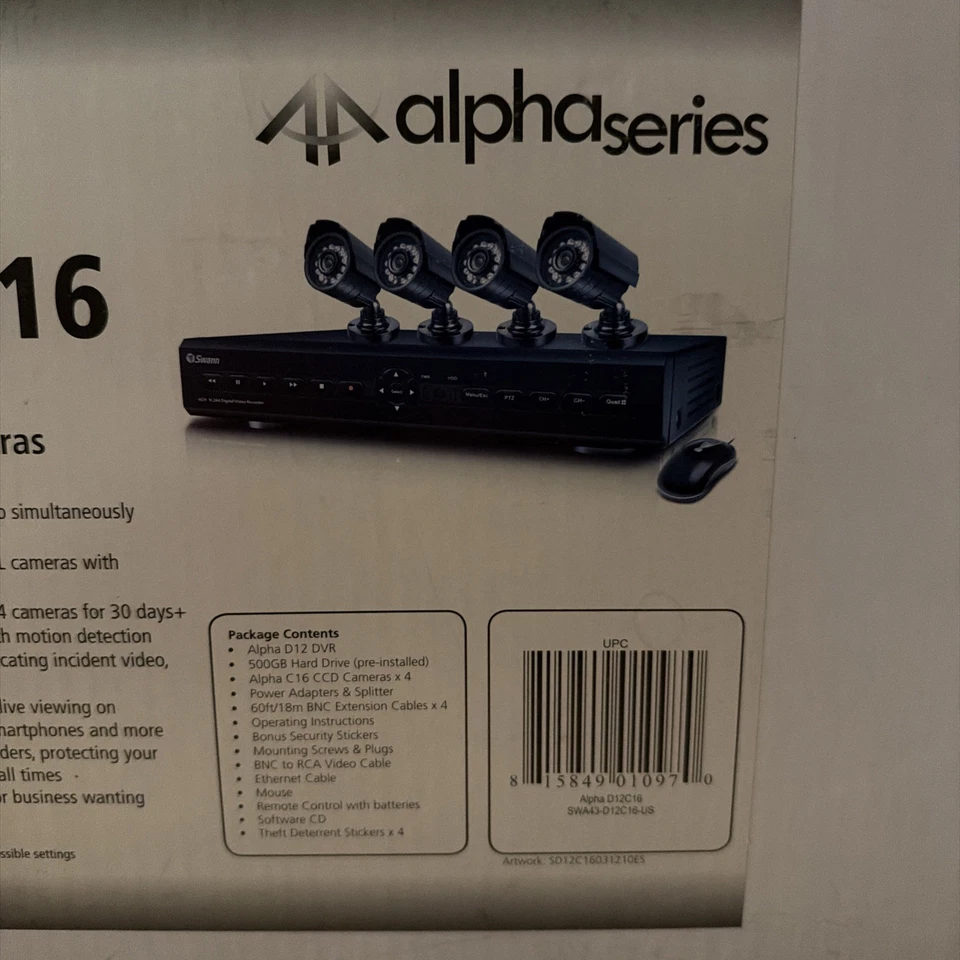 Swann Alpha Series D12 4-Channel Dvr Day Night 4 Cam 500gb HDD Security System - Image 3 of 4