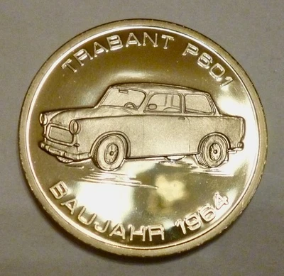 Medaille Trabant P 601 Baujahr 1964 - Neusilber -  Mit Echtheitszertifikat - Bild 1 von 4