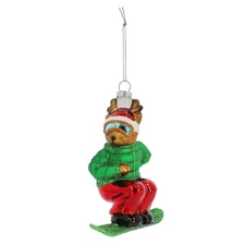 Ashland Reindeer Skiing Glass Ornament