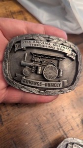 Advance Rumely Steam Engine Tractor Pewter Belt Buckle 1988 First In The Series