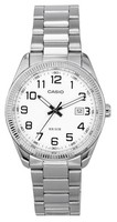Casio Edelstahl WeißEs Zifferblatt Leuchtzeiger Quarz MTP-1302D-7B Herrenuhr