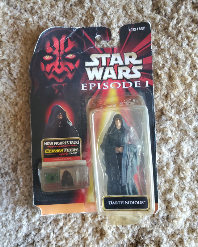 Hasbro Star Wars Ep I Phantom Menace Darth Sidious CommTech Chip Figure 1999