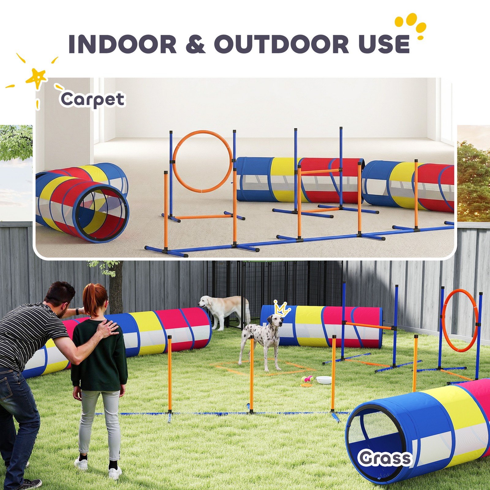 PawHut Dog Agility Training Equipment, 12-Piece Dog Obstacle Course