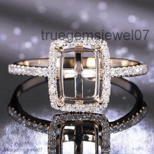 8x6mm Cushion Cut Ring Semi-mount Ring 925 Sterling Silver Ring Wedding Ring