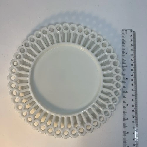 Vintage White Milkglass Plate Milk Glass