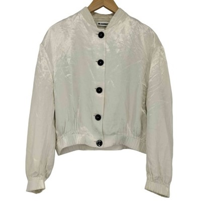 JIL SANDER Back Logo Print Satin Blouson Used BAZZ-0