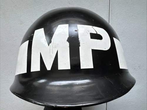 Vintage Vietnam US Army Helmet with Liner, 705th Military Police Battalion MP