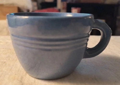 1935-1943 NYA National Youth Administration Pottery Handled Blue Cup Frankoma