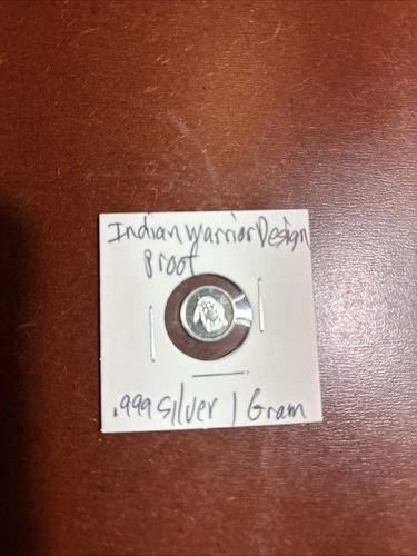 1 Gram .999 Fine Silver Round Indian Warrior Design FREE SHIPPING USA