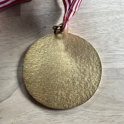 Vintage Kampfsport Jin Chung Medaille mit Band goldfarben - Bild 8 von 9