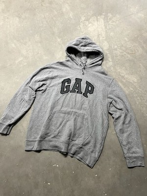 GAP Logo Applique Hoodie Grey Size XL