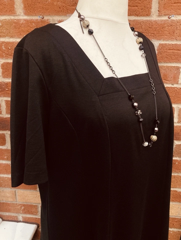 WARDROBE Size 22 Black Dress Stretchy Evening Holiday Wedding Excellent L1 - Image 4 of 4