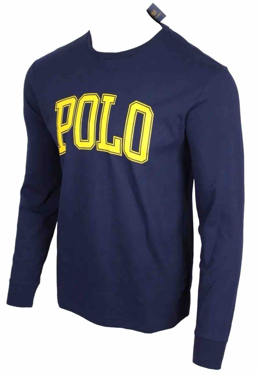Tシャツ・カットソー Ralph Lauren LONG SLEEVE SPORT SHIRT (710 953 891 001 NAVY) Polo Ralph Lauren Men's Long Sleeve T Shirt Arch Logo Small