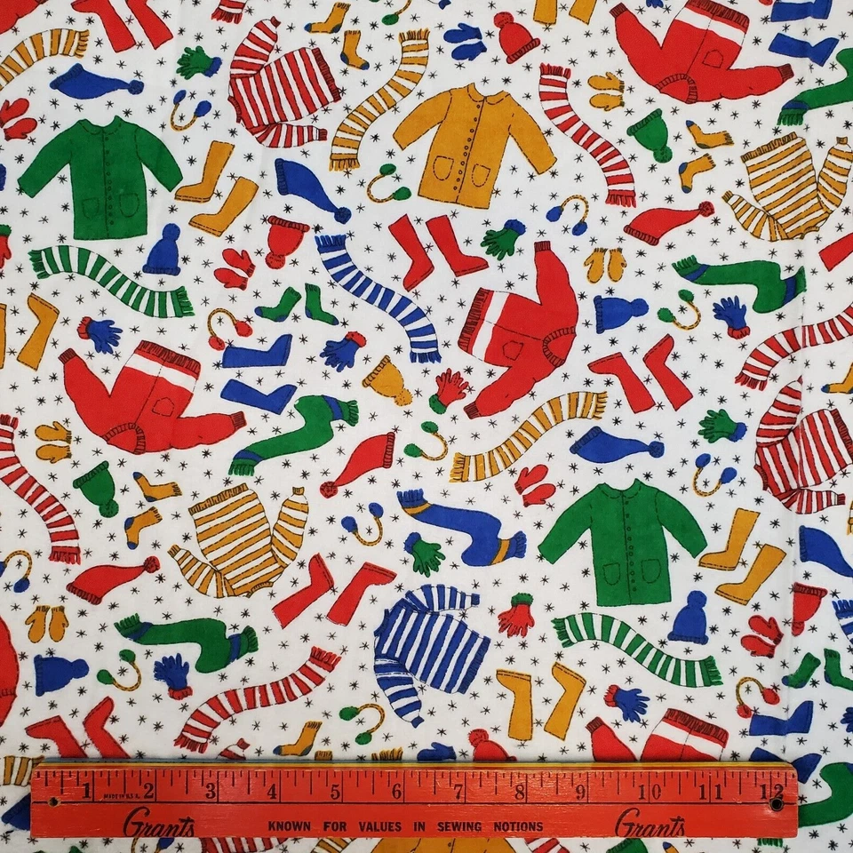 Karen Jarrar Winter Coats Flannel Fabric 2 Yards x 43 Marcus Brothers - Image 2 of 4