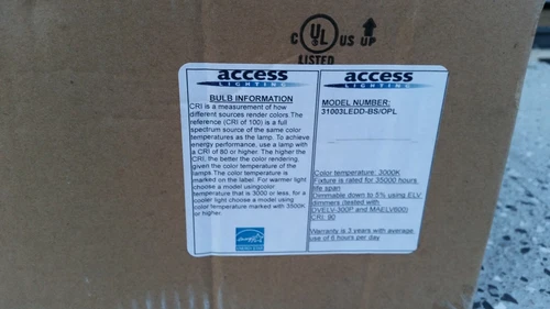 Access Lighting Vail 42" Opal Glass LED Vanity in Brushed Steel - Picture 4 of 5