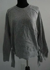 Hooked Up Heather Gray Side Tie Sweater Womens Sz L 