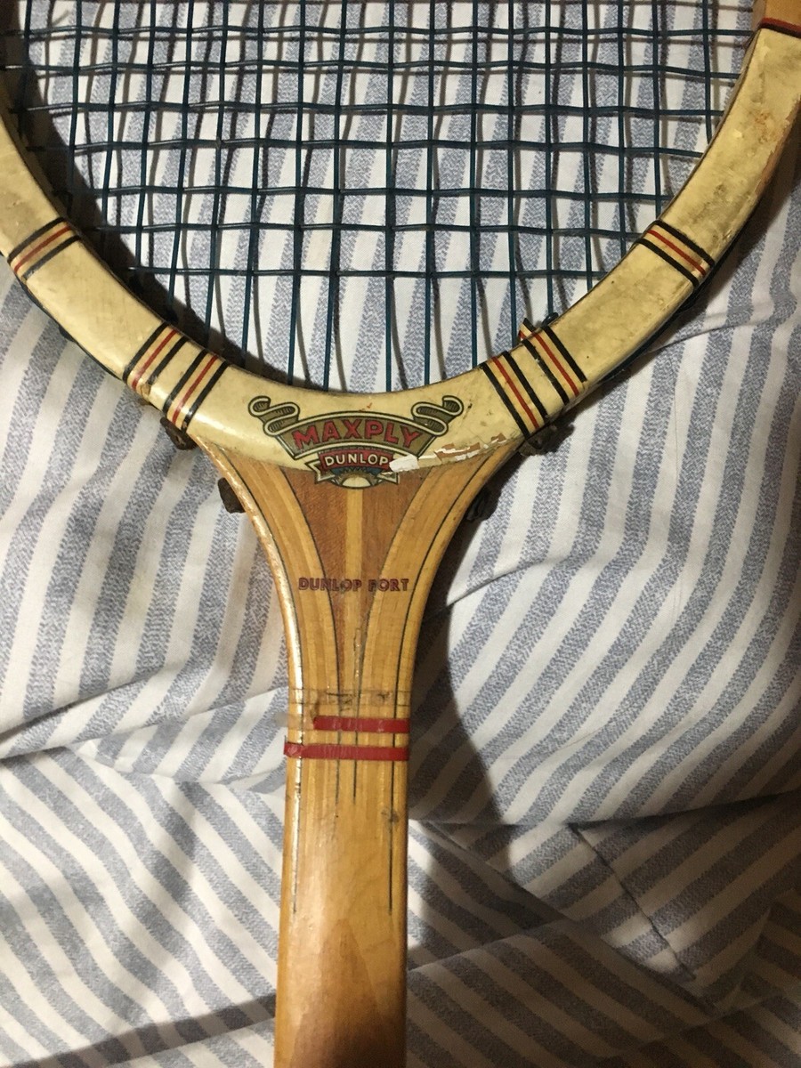 VIntage Dunlop Maxply Fort Wooden Tennis Racket Court England