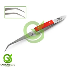 Jeweler Soldering Tweezers Fiber Grip Cross Locking Electronic Repair Forceps 