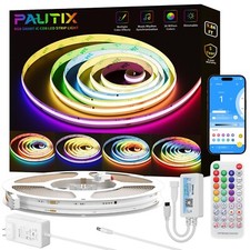 PAUTIX RGB Smart IC COB LED Strip Light Addressable 9.84ft/3m,UL-Listed DC24V...