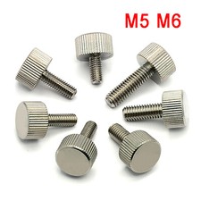M5/M6 Cylinder Head Knurled Thumb Screws Stainless Steel Hand Grip Knob Bolts