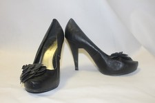 Black New Look Floral Shoes Ladies Size 39 Uk 6 Party High Heels Ladies Womens