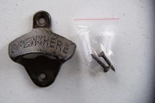 (141)  HOMEND CAST IRON WALL MOUNT BOTTLE OPENER, BLACK, W/SCREWS