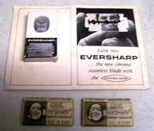2 Vintage Ever-Ready Razor 1 Blade NOS & Eversharp Sample w/ Card with 1 Blade