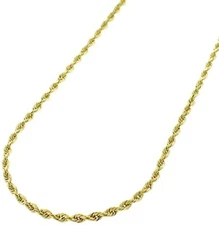 14k Gold 1.5MM Diamond Cut Rope Chain Necklace For Men and Women 16" - 24" 