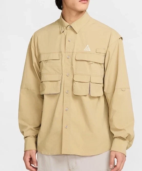Nike ACG Orb Weaver Dri-FIT ADV UV Men's Shirt Parachute Beige Sz M L HJ2465-297