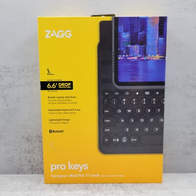 ZAGG Pro Keys Wireless Keyboard with Detachable Case for Apple iPad Pro 11''