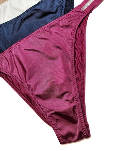 Pack Of 5 Women High Cut Satin Panties Thong Brief Brazilian Underwear Lingeries - Picture 10 of 11