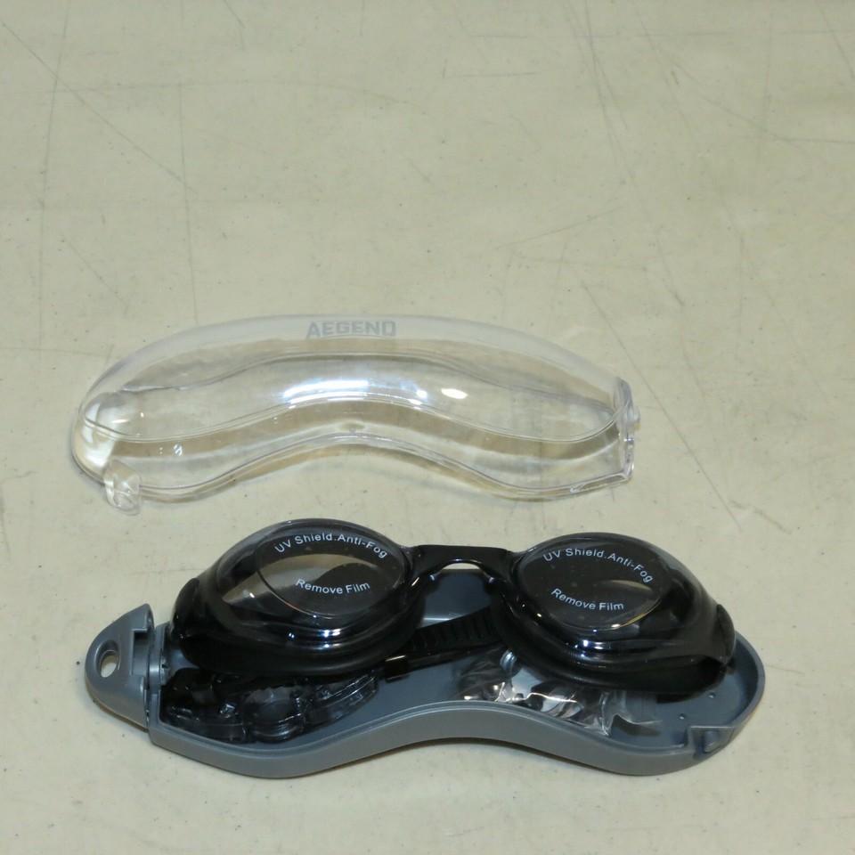 AEGEND SWIMMING GOGGLES ADULT ANTIFOG UV SHIELD BLACK SMOKE LENS eBay