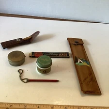 Vintage Cowboy Pencils, Scripto, Advertising, Pearle Jar, Niagara Falls Case
