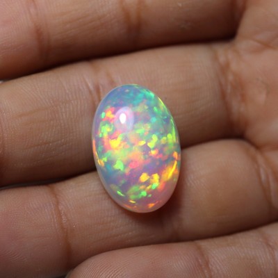9.1 Cts 18.3x12.3 MM Natural AAA Flashy Multi Fire Ethiopian Opal Oval Cabochon