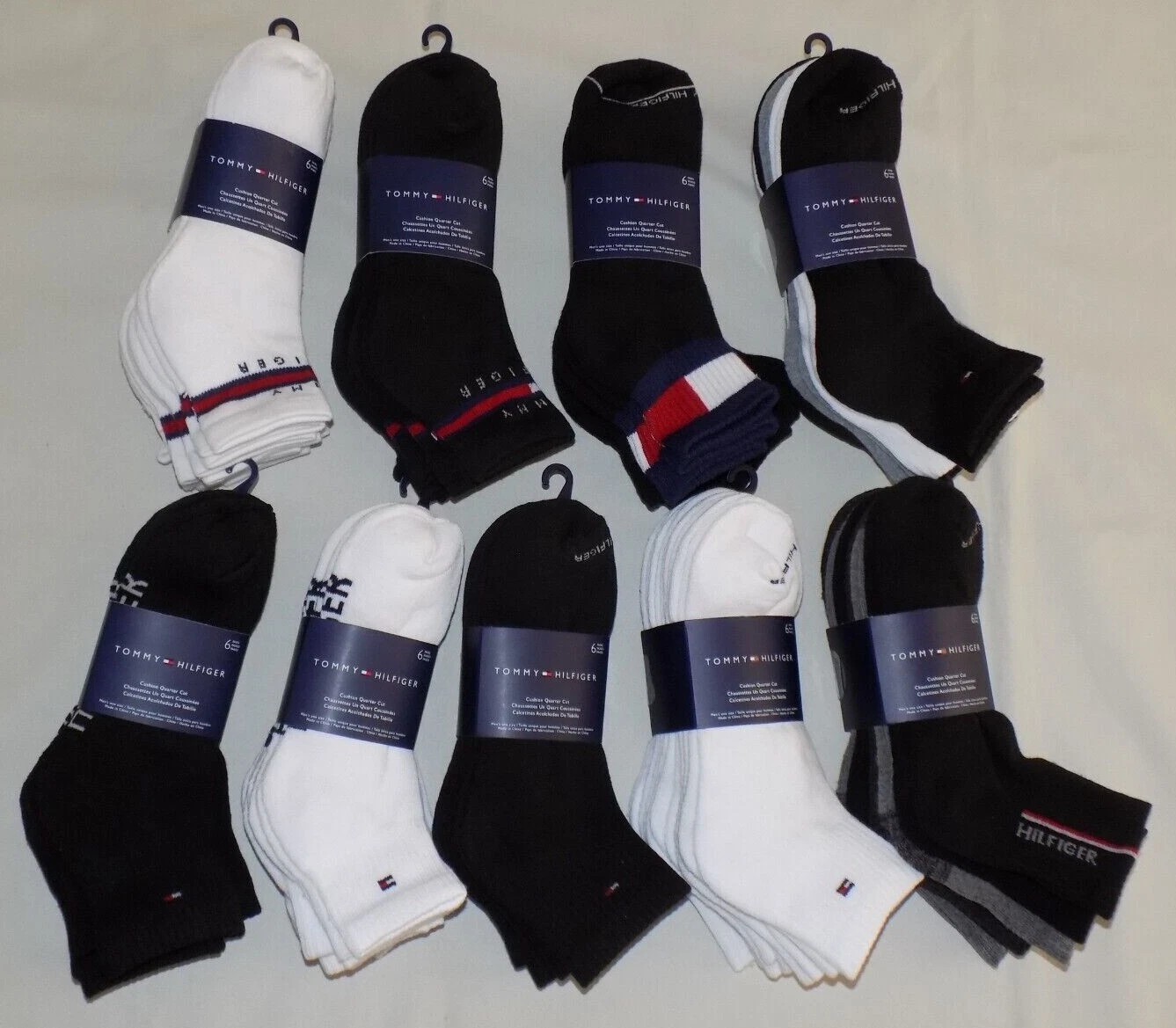 Tommy Hilfiger Men's 6 Pairs Cushion Quarter Cut Socks One Size US 7-12 New