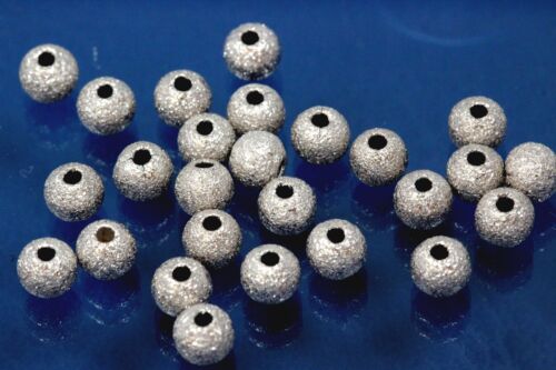 90 x Kugel 4mm brillantiert 925-er Silber rhodiniert Perlen Kugeln 3836-90E - Bild 1 von 1