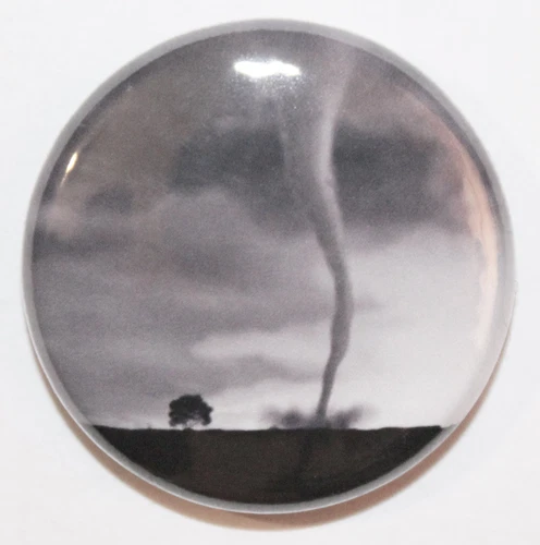 1" (25mm) Tornado Hurricane Twister Button Badge Pin - High Quality